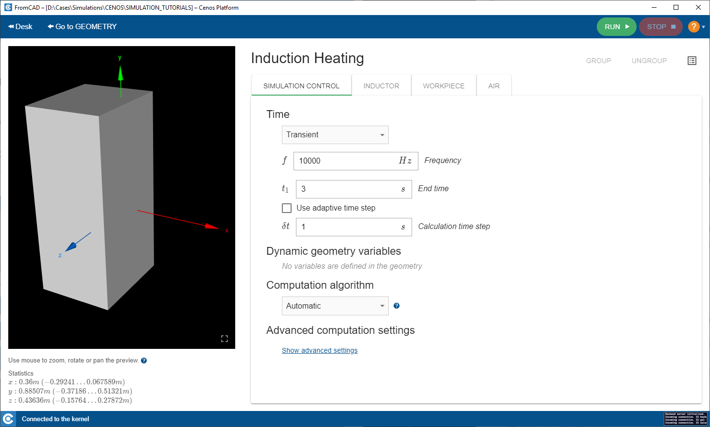 SIMULATION CONTROL