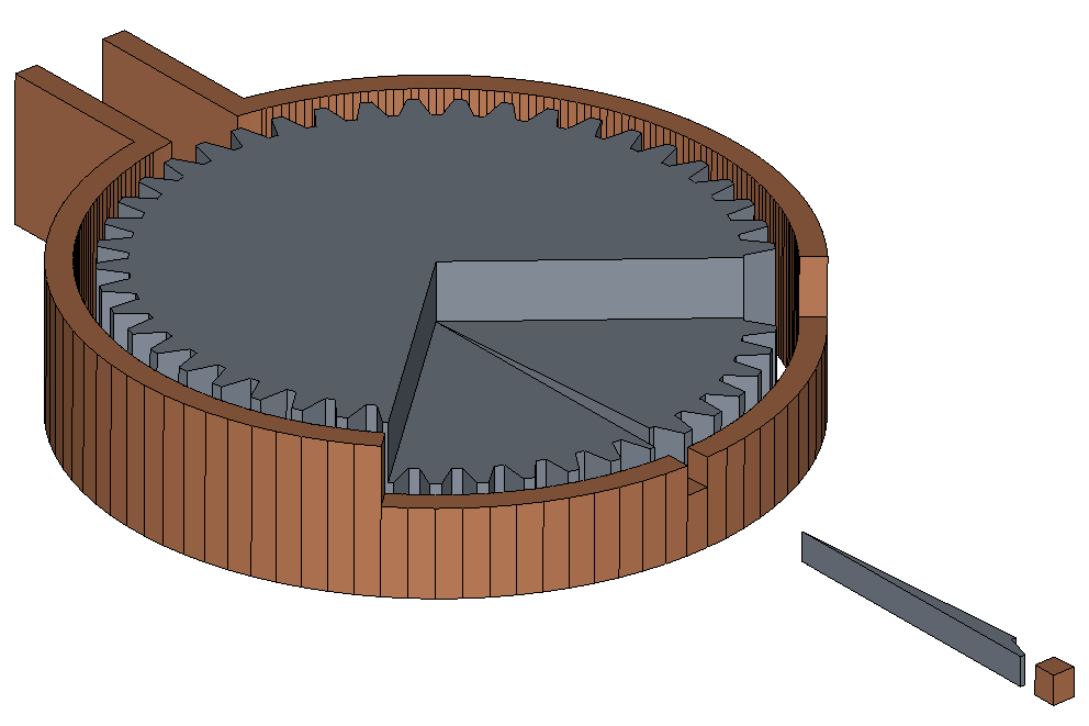 Slice from full spur gear - coil geometry