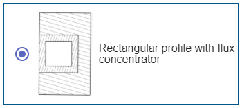 Rectangular profile with flux concentrator